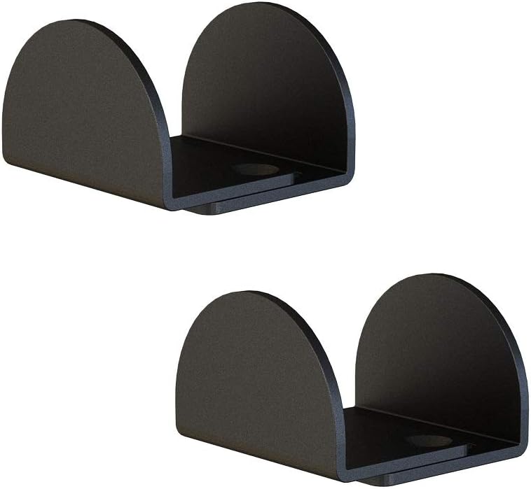 JUBEST 2 Pack Matte Black Floor Guide Floor Mount Sliding Barn Door Hardware Up to 1-13/16"W 1-3/8"H