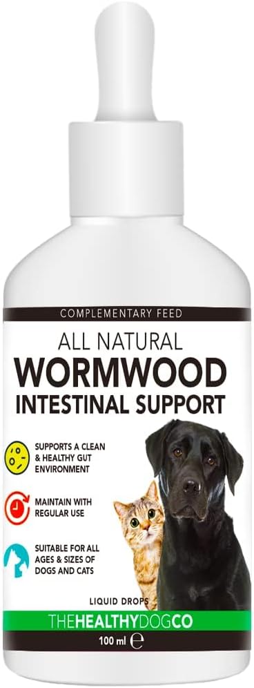 The Healthy Dog Co - Natural Wormwood for Dog and Cat Gut Support - 100 ml (1-2 Year supply)