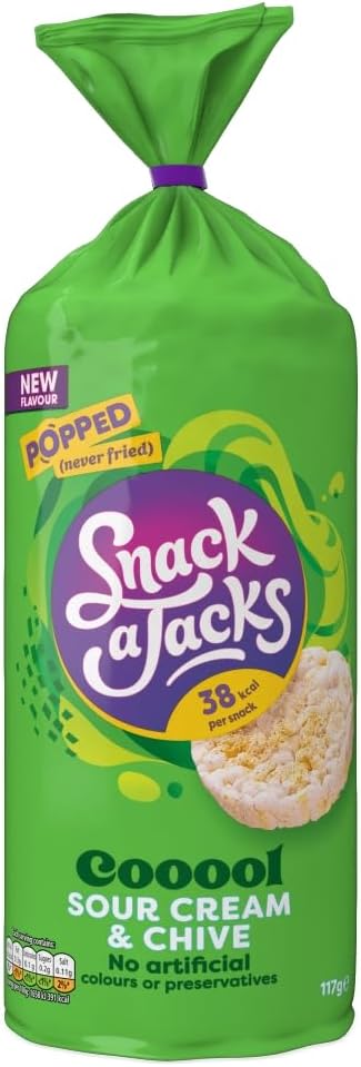 Snack A Jacks Jumbo Sour Cream & Chive Sharing Rice Cake Crisps 117g
