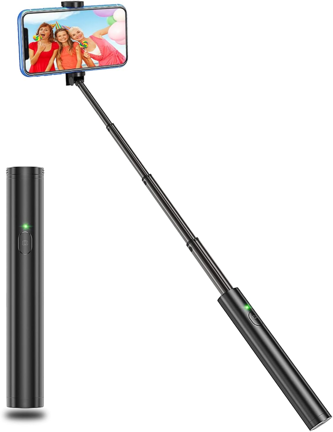 Monopods Selfie Stick Bluetooth, Lightweight Aluminum All in One Extendable Selfie Sticks Compact Design, Compatible with iPhone 16/15/14 Pro Max/14 Pro/14/14 Plus/13 Pro Max/13 Pro, Galaxy S22