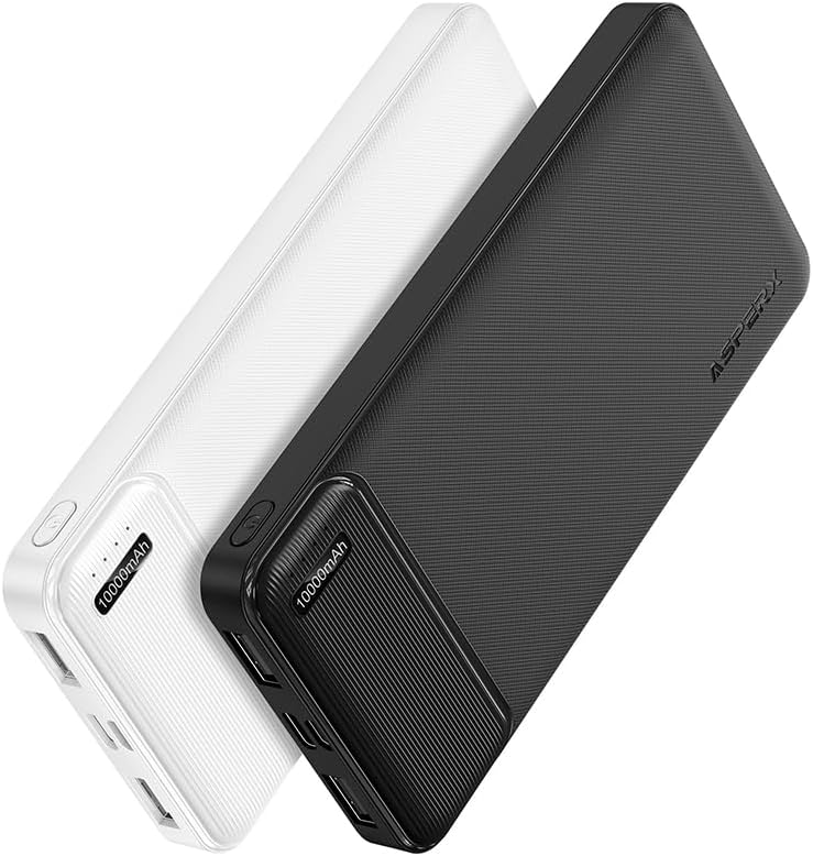 AsperX 2-Pack Power Bank Portable Charger Fast Charging 10000mAh, PowerBank USB C Input and Output, Battery Pack Compatible with iPhone, Samsung, Huawei, iPad, Tablets and More