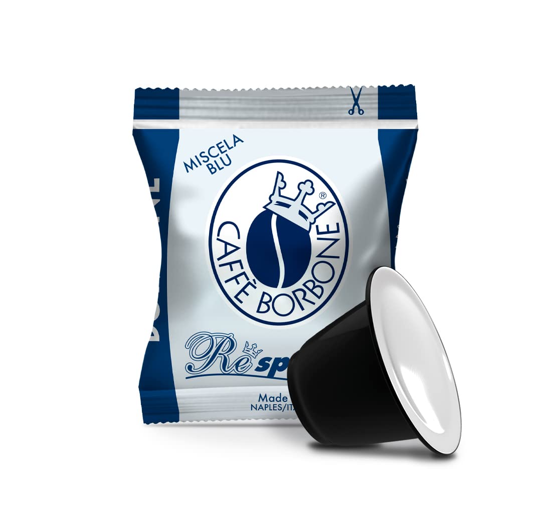 Caffe Borbone Nespresso Compatible Espresso Pods, Medium Roast Arabica and Robusta Blend, Intense Aroma and Full-Bodied Flavor, Blue Blend, 100 Pods