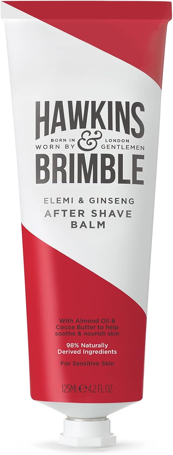 Hawkins & Brimble After Shave Balm for Men -125 ml Post Shaving Cocoa, Almond & Olive Oil Moisturising Skin Protection | Premium British Grooming & Skincare with Natural Ingredients (Post Shave Balm)