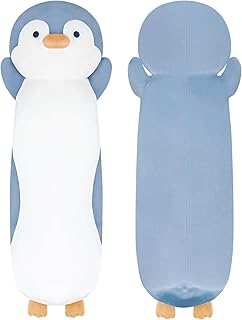 36" Penguin Stuffed Animal, Soft Jumbo Long Cuddle Pillow, Cute Blue Penguin Plush Body Pillow Plushies Toy Gift for Kids, Boy and Girls Birthday,Valentine