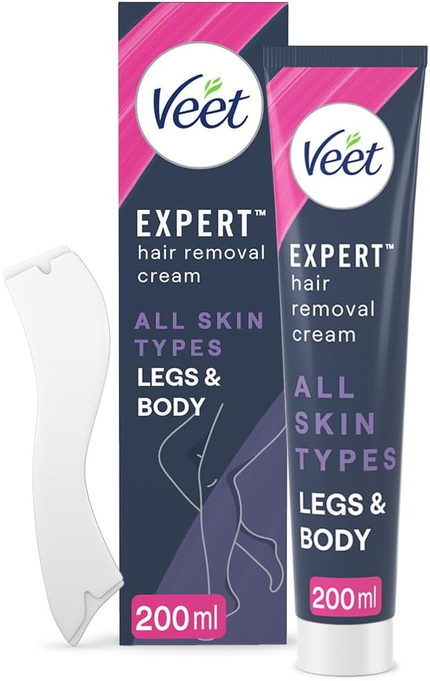 Veet Expert Hair Removal Cream, 200ml, All Skin Types, Lasting Smoothness