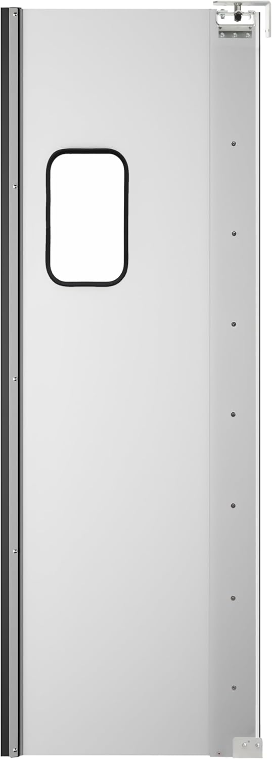 KoolMore Commercial Single Aluminum Swinging Traffic Door with 9 in. x 14 in. Window - 36 in. x 84 in. Door Opening (KM-SWD36)
