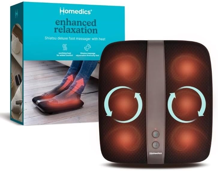 Homedics Shiatsu Deluxe Foot Massager with Heat - 28 Rotating Nodes