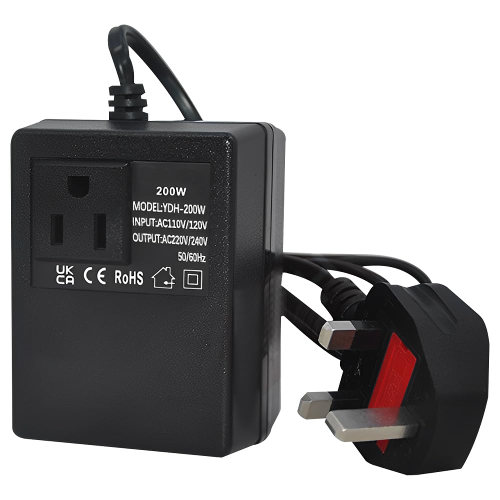 200w Step Down Transformer, 220V/240V To 100V/120V Voltage Converter, Intelligent Efficient Adapter Power Adapter for Travel Uk Plug