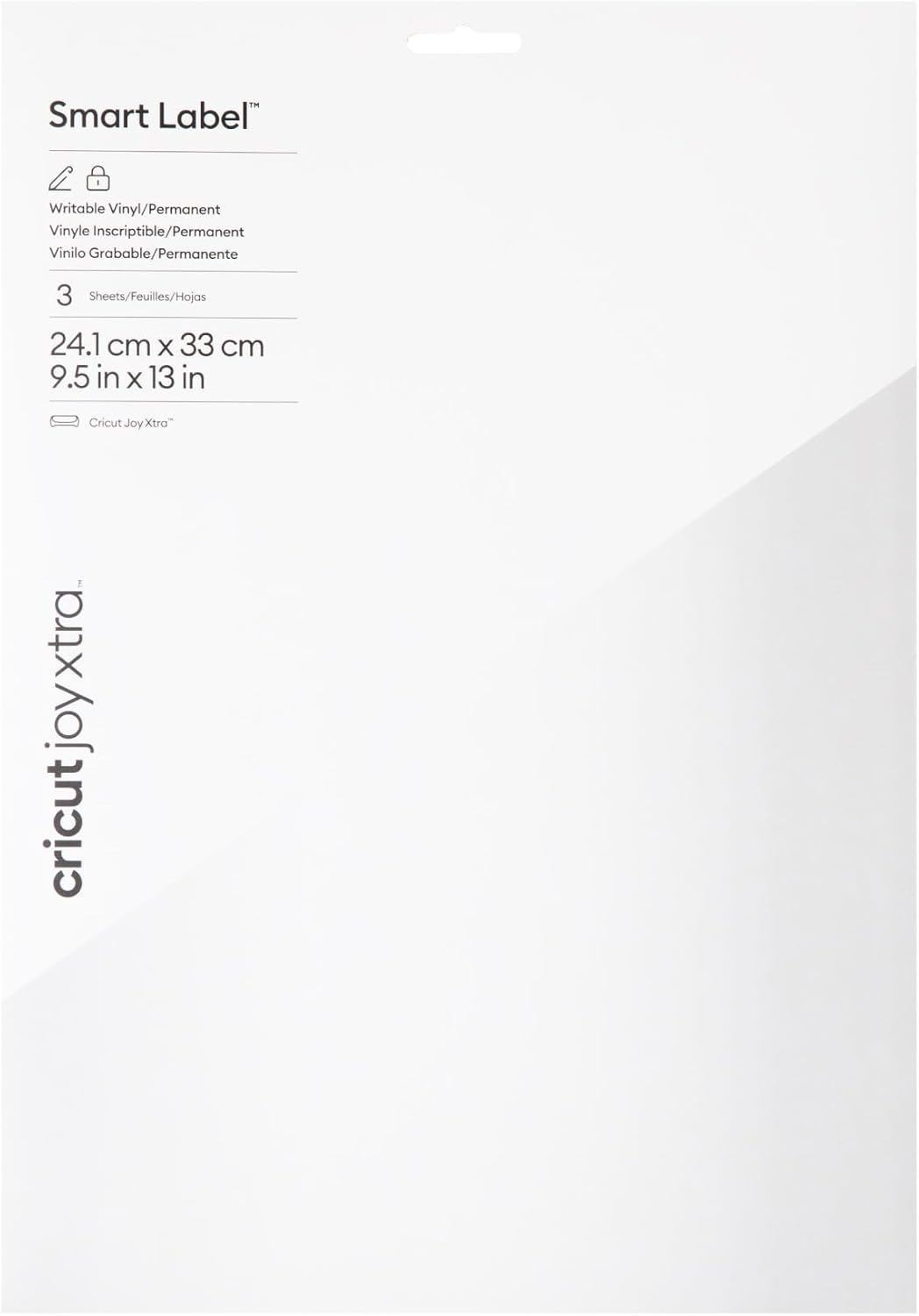 Cricut Joy Xtra Smart Vinyl Writable Vinyl – Permanent (3 ct), White