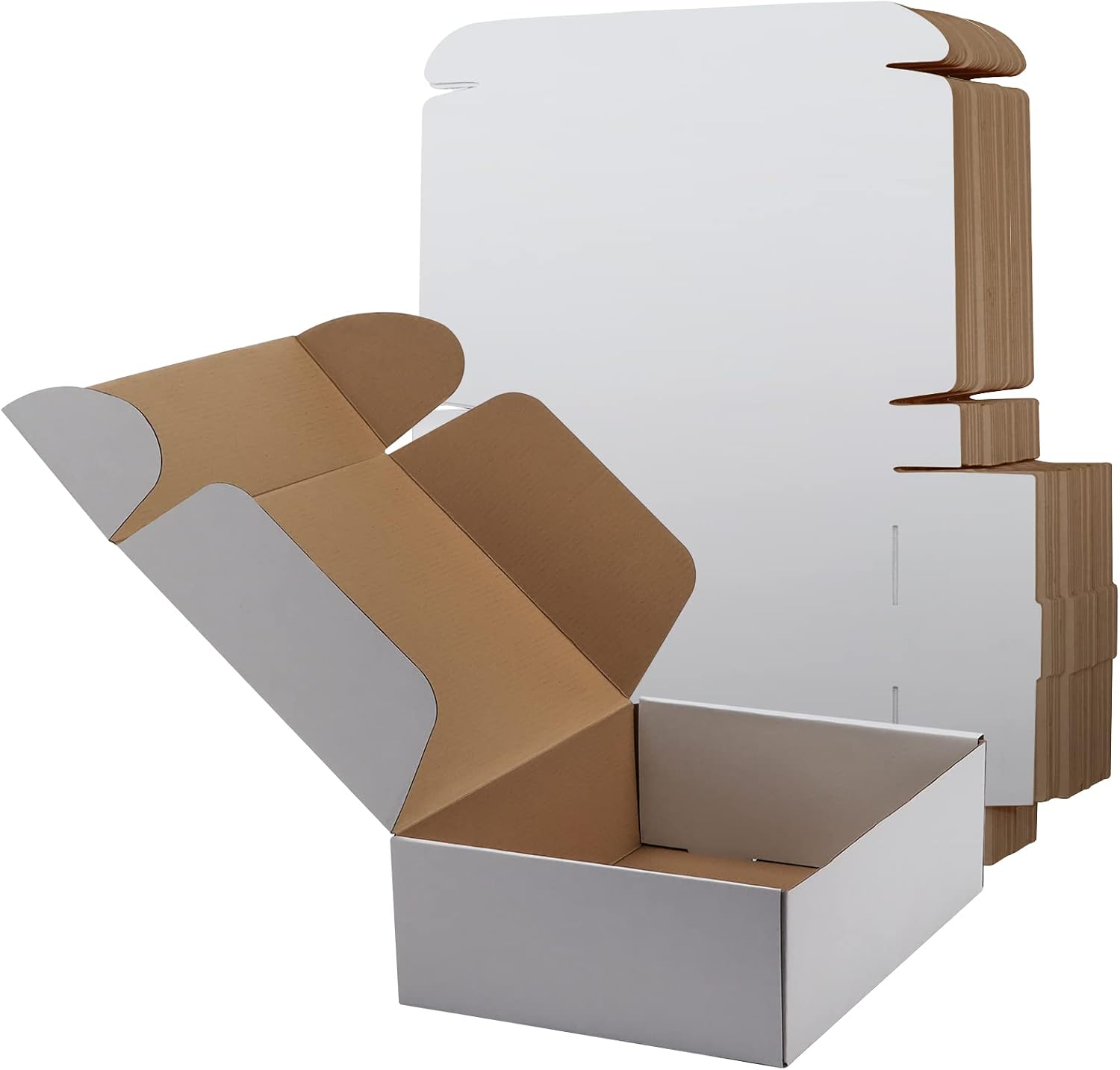 RLAVBL 20 Pack 12x9x4in(30.5x22.9x10.2cm) White Shipping Boxes Corrugated Cardboard Box for Packing Mailing