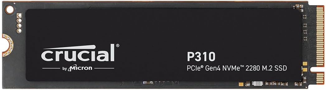 Crucial P310 500GB SSD M.2 2280 NVMe PCIe Gen4 Internal Gaming SSD, Up to 6,600MB/s, Laptop & Desktop (PC) Compatible, Solid State Drive - CT500P310SSD801