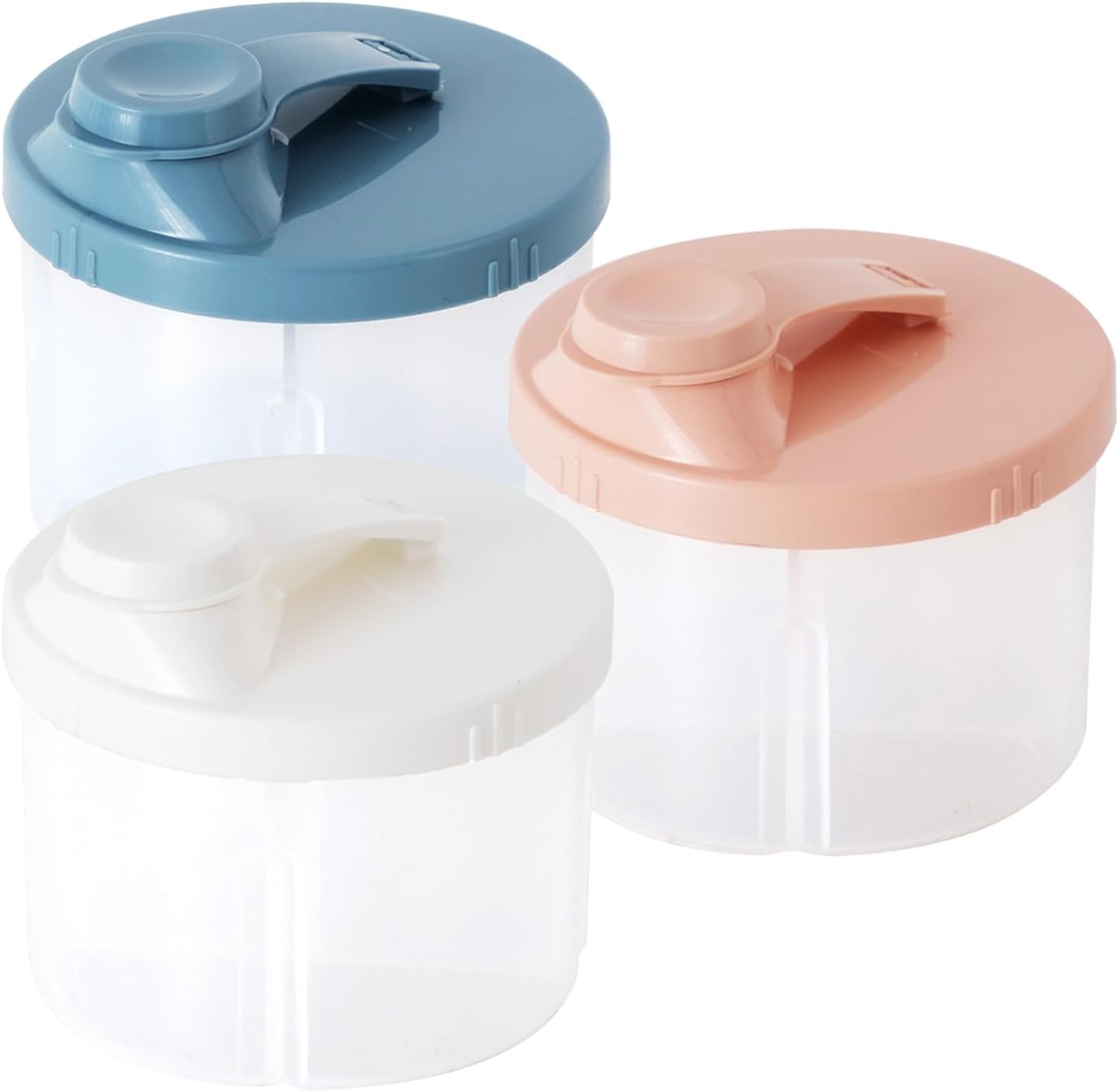 3 pcs Milk Powder Dispensers, Formula Powder Pots, Milk Storage Bottles, Portable Snack Box, Baby Formula Container with Rotatable Cover Protable Milk Powder Dispensers for Outdoor Travel