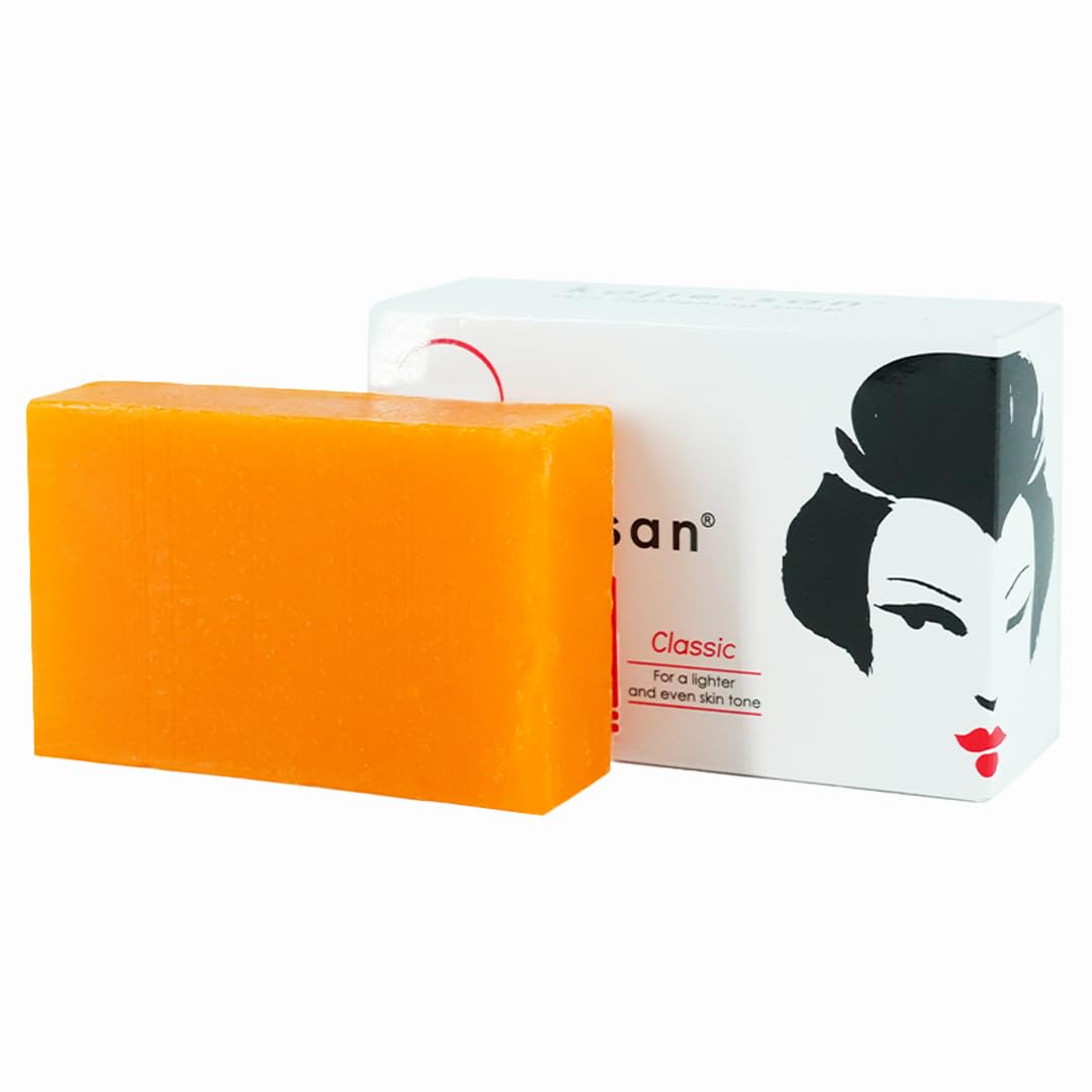 Kojie San Original Kojic Acid Soap for Face and Body – Dark Spot Remover, Gentle Cleansing Bar with Coconut Oil, Tea Tree Oil, and Glycerin – Helps Improve Skin Appearance – 65g x 1 Bar