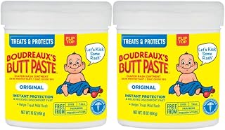Boudreauxs Butt Paste Diaper Rash Ointment, vmhyTX, Original - Contains 16% Zinc Oxide - Pediatrician Recommended - Paraben and Preservative-Free - 2Pack (16 Ounce)