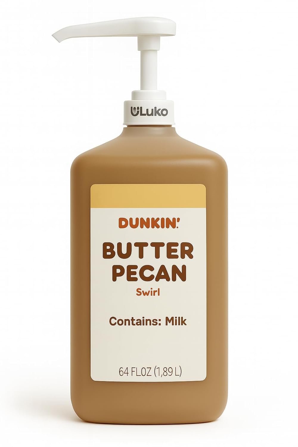 Dunkn Donnuts, Butter Pecan Coffee Syrup, 64 Oz Jug – Rich Flavor for Coffee, Desserts, Pancakes, Waffles, Milkshakes, Smooth and Sweet