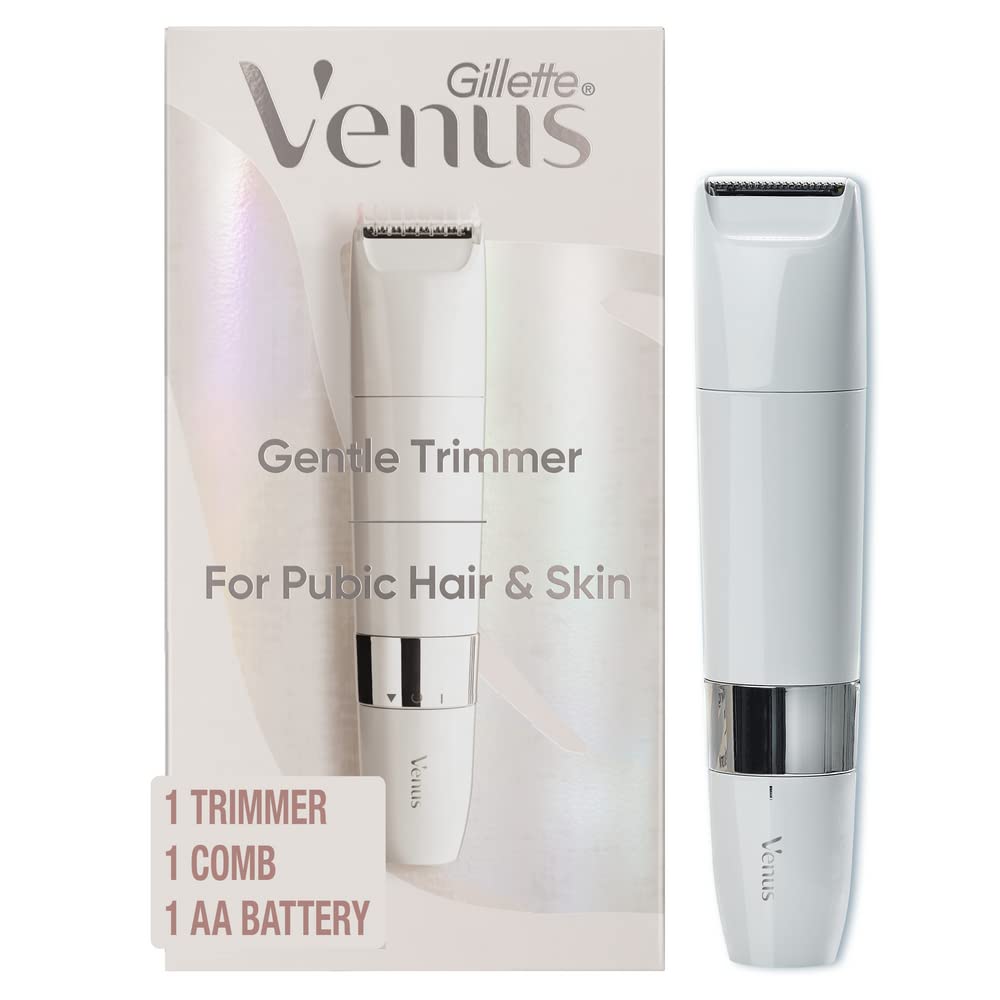 Gillette Venus Intimate Grooming Womens Electric Razor, Bikini Trimmer for Pubic Hair and Skin, Includes 1 Womens Razor, 1 Comb, 1 AA Battery