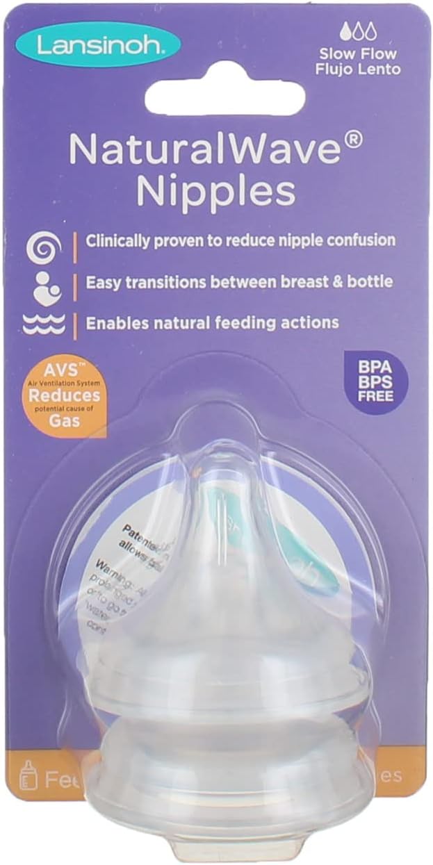 Momma 2 Natural Alwave Nipples, Slow Flow Nipple – Lansinoh