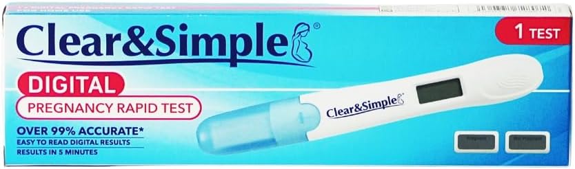 Healthpoint Clear and Simple Digital Pregnancy Test, Accurate Results in 5 Minutes, Clear Digital Reading, Easy to Use, Home Use for Early Detection of Pregnancy, 1 Test