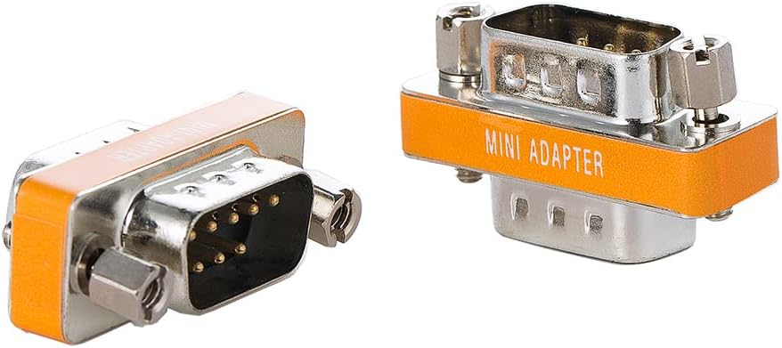 DB9 Null Modem Adapter Male to Male Slimline Data Transfer Serial Port Adapter 2 Pack