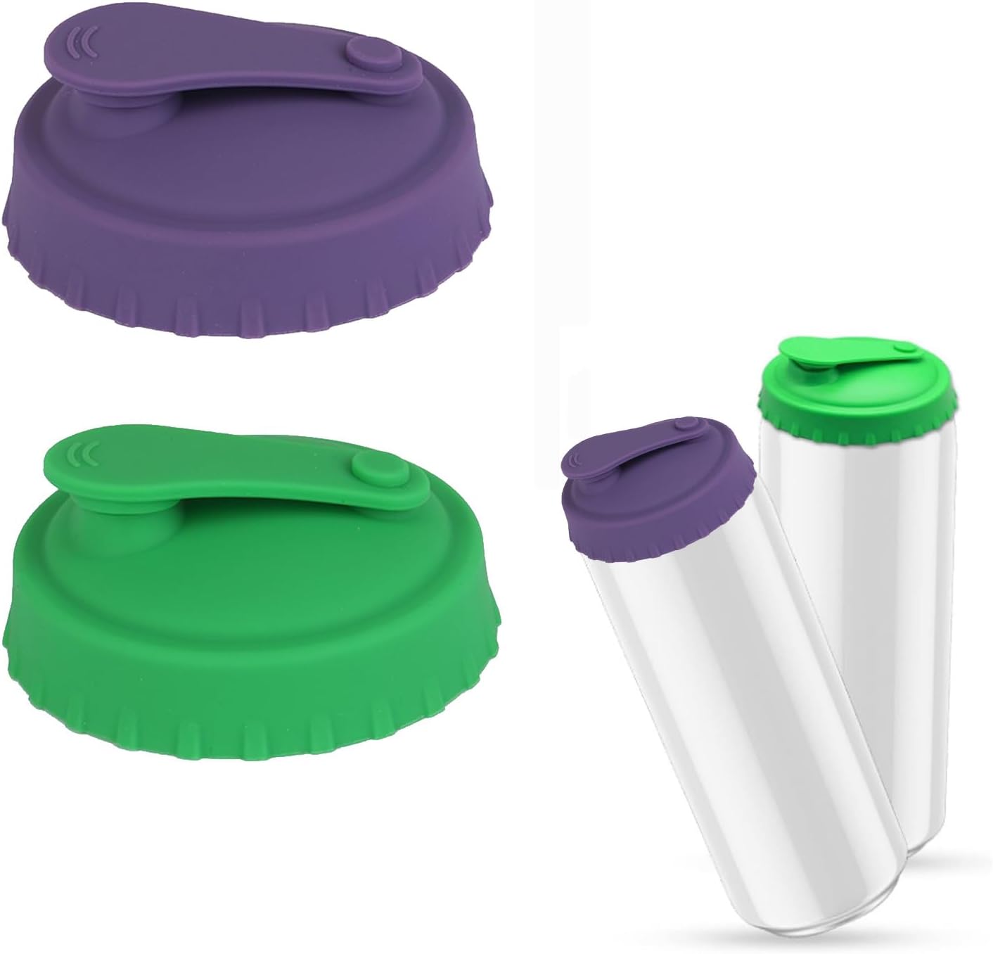 2pcs Silicone Soda Can Cover Lids,Spill-Proof Food Grade Can Tops,Reusable Beer Coke Can Covers,Silicone Beverage Cover Anti-dust Can Cover for Standard Size Cans Soda Beer Energy Drink Juice Coke