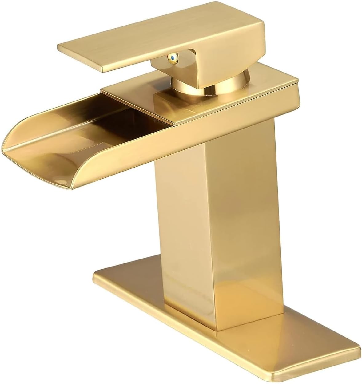 Brushed Gold Bathroom Faucet, Gold Sink Faucet Bathroom, Single Handle Bath Vanity with Pop Up Drain Parts Mixer Tap Commercial Basin Open Water Spout