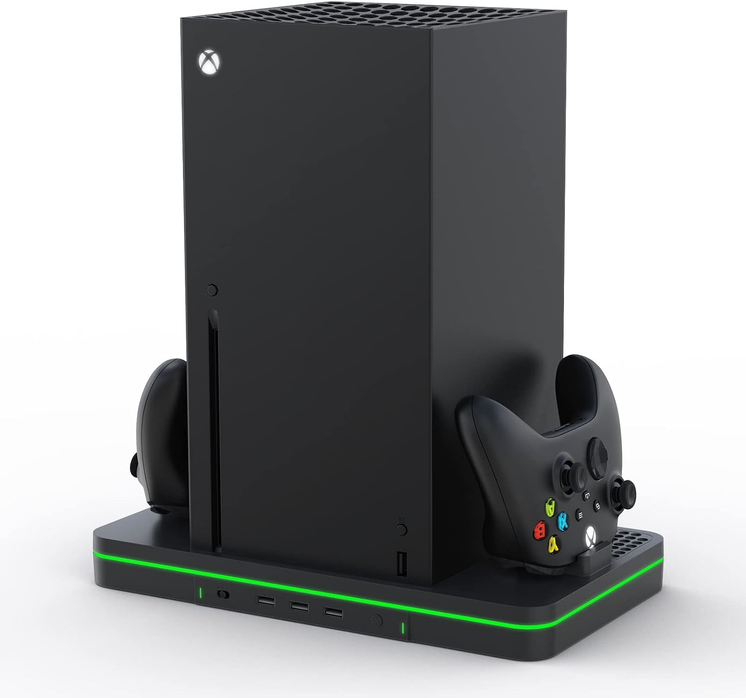 CODOGOY Vertical Charging Stand with Cooling Fan, Compatible with Xbox Series X S Console and Controller, Dual Controller Charger Station Dock Accessories with 3 USB Ports