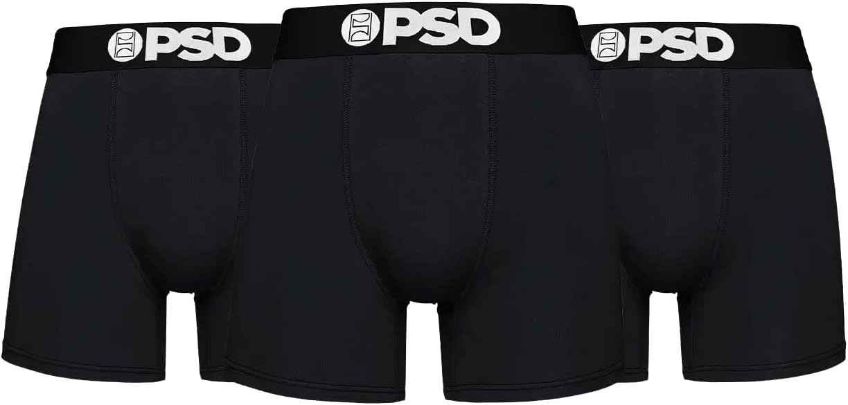 PSD Mens Underwear Mid Length Core Standard Boxer Briefs, Packs & Singles