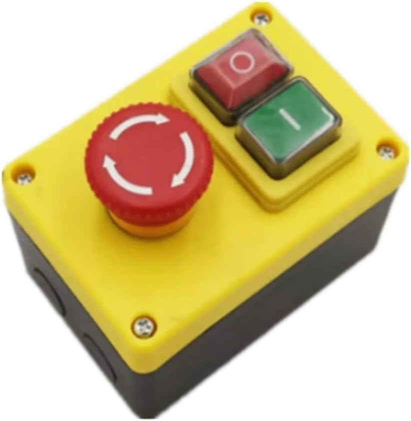 Eawfgtuw Electromagnetic Pushbutton Switch 16A 250V No-Volt-Release Motor Stop Start Switch for Workshop Power Tools Pedestal Drills Belt Sanders Bench Saws