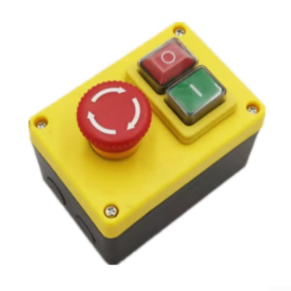 Eawfgtuw Electromagnetic Pushbutton Switch 16A 250V No-Volt-Release Motor Stop Start Switch for Workshop Power Tools Pedestal Drills Belt Sanders Saws
