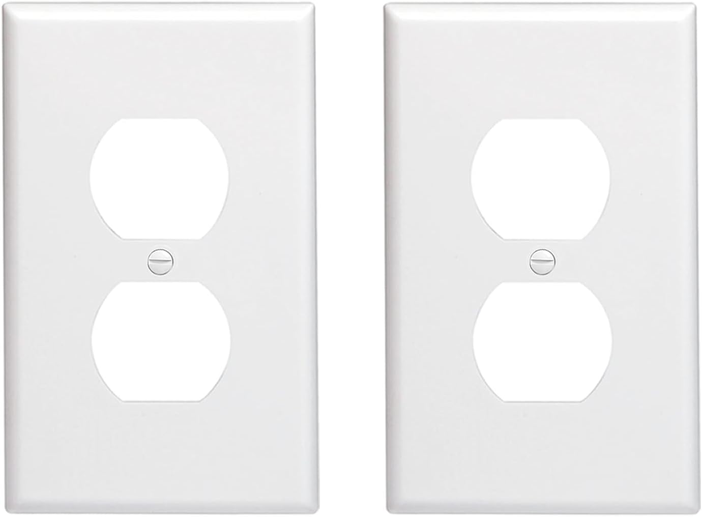 Outlet Covers Wall Plates -Duplex Outlet Covers, 1-Gang Standard Size Wall Plate for Outlets, Duplex Receptacle Wall Plate,Unbreakable Polycarbonate Thermoplastic,UL Listed (2-Pack,White)