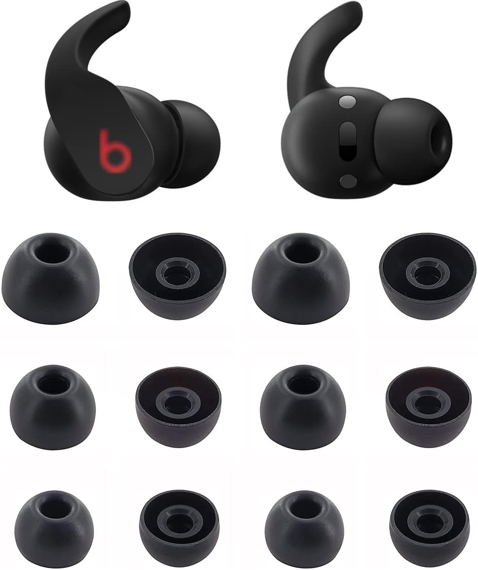ALXCD Eartips Compatible with Beats Fit Pro, S/M/L 3 Sizes 6 Pairs Soft Silicon Earbuds Tips Replacement Ear Tips, Compatible with Beats Fit Pro, 6 Pairs Black