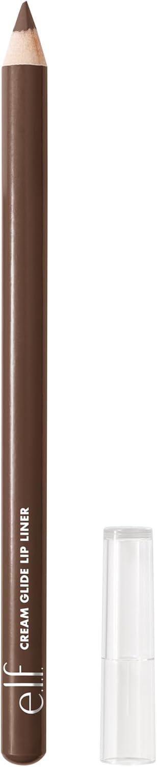 e.l.f. Cream Glide Lip Liner, Shape & Sculpt Lips, High-Pigment Pencil, Semi-Matte Finish, Vegan & Cruelty-Free, Dark Cocoa