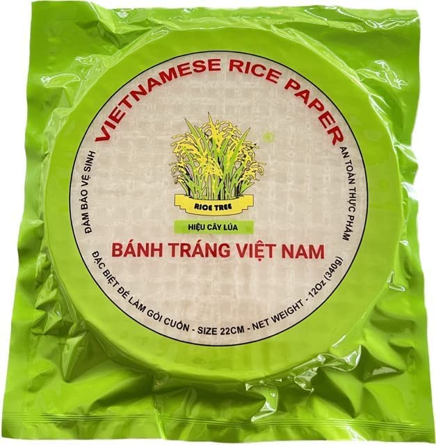 Banh Trang Vietnamese Rice Paper Wrappers, Spring Roll Wrappers, Rice Wrappers for Vegan Spring Rolls- (300g Round 22cm) (1 PACK)