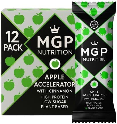 MGP Nutrition Apple Accelerator High Protein Vegan Bar, 12 Pk, Made in UK
