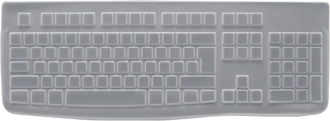 Logitech Protective Cover for K120 Keyboard and MK120 Desktop, Durable Silicone wrap-Around Design, Liquid-Proof,Ultrathin, Translucent - White
