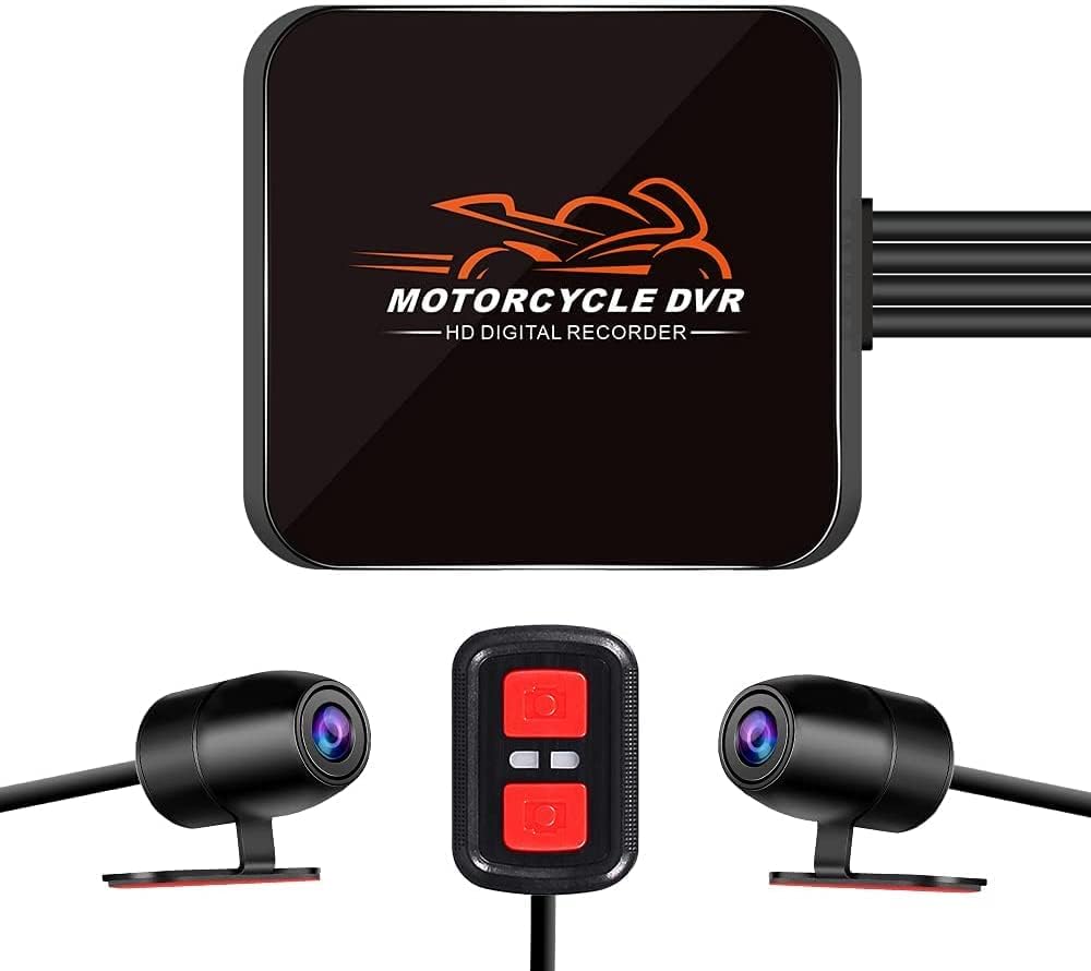 VSYSTO Motorcycle Dash Camera, WiFi 130 Degrees Wide Angle Lens HD 1080P Front and Rear Camera Motorbike Camera DVR System, Starlight Night Vision, Loop Recording, Emergency Recording