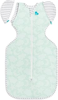 Love to Dream Transition Bag Organic 1.0 TOG, Celestial Dot Mint, Large, 19-24 lbs., Patented Zip-Off Wings, Gently Help Baby Safely Transition from Being swaddled to arms Free Before Rolling Over