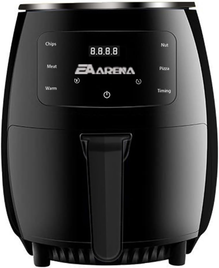 EA ARENA Air Fryer 4.5L, Oil Free Air Fryer Oven with Nonstick Removable Basket, 4Presets, One-Touch Digital Screen, Rapid Air Circulation, Keep Warming, 6Hours Timing, Dishwasher Safe, Black, 1400W