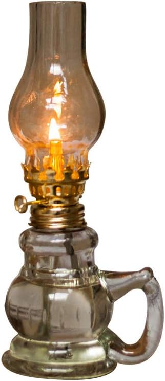 19cm Oil Lamp, Glass, Clear