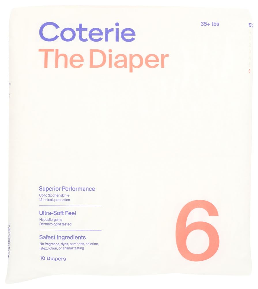 Coterie Diapers Size 6, 18 CT
