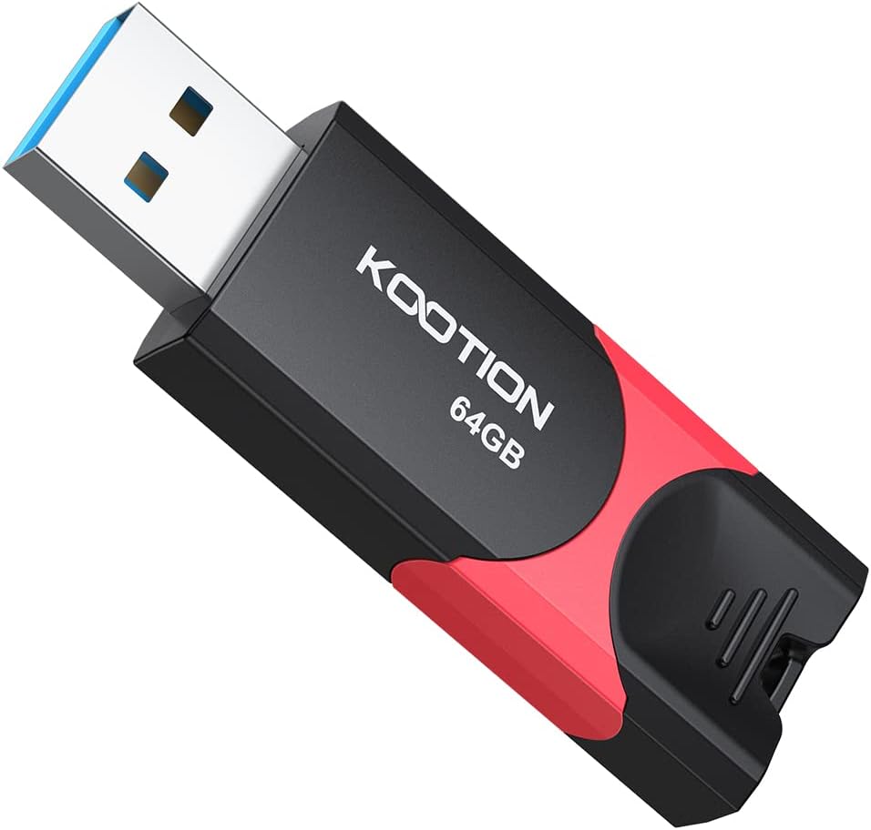 64 GB USB 3.0 Stick Flash Drive, KOOTION 64 GB Retractable Memory Stick Thumb Drive Ultra High Speed USB Stick Jump Drive Rugged Memory Stick with LED Indicator for Data Storage and Transfer