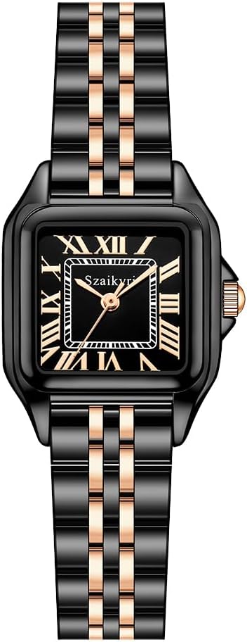Classic Square Watches for Women with Roman Numerals Ladies Casual Dress Watch