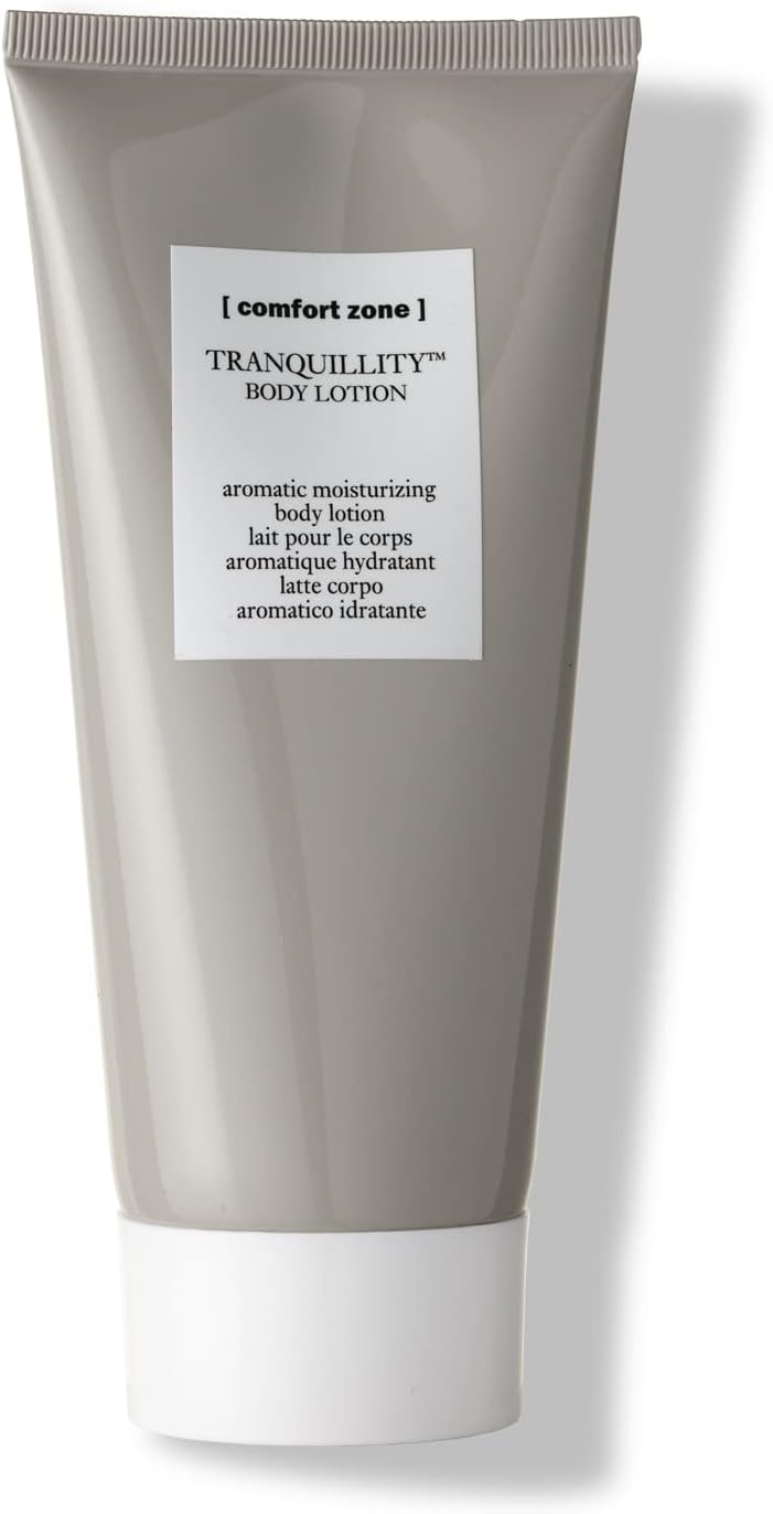 Comfort Zone Tranquillity Moisturizing Body Lotion - 200ml Bottle - Fast Absorbing - Deep Hydration - Nourishing - Essential Oils - Vegan - Natural Ingredients - Massageable