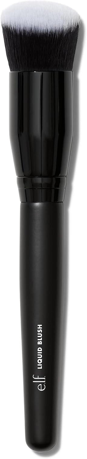 e.l.f. Camo Liquid Blush Brush, Angled Blush Brush Ideal For Applying & Blending Colours On Cheeks, Soft, Dense Bristles, Vegan & Cruelty-free