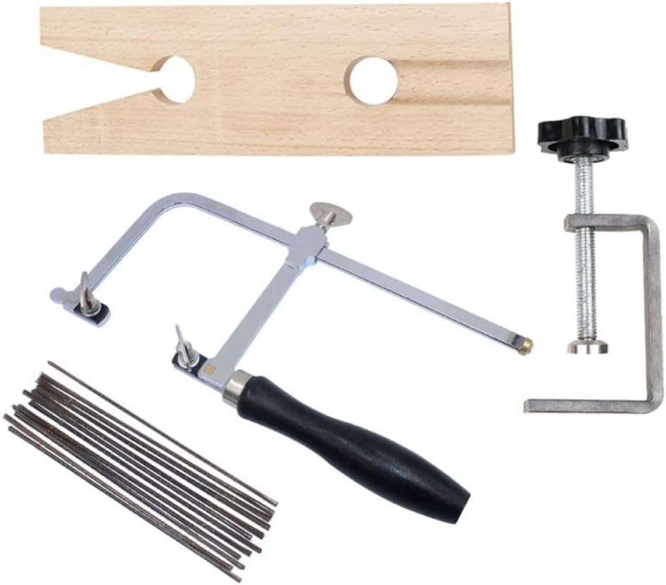3 in 1 Professional Jeweler's Saw Set Saw Frame 144 Blades Wooden Pin Clamp Wood Metal
