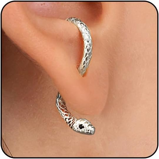 Gold Snake Earrings for Women Silver Snake Dangle Earrings Black Snake Drop Earrings Snake Jewelry Halloween Goth Earrings Punk Snake Accessories Gothic Earrings Sperppent Edgy Grunge Earrings