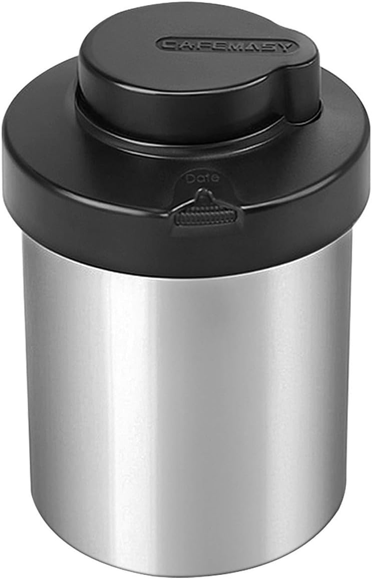 Stainless Steel Coffee Beans Canister 1500ML With Vacuum Seal Lid Airtight Food Storage Jar Suitable For Coffee Beans And Dry Pantry Staples