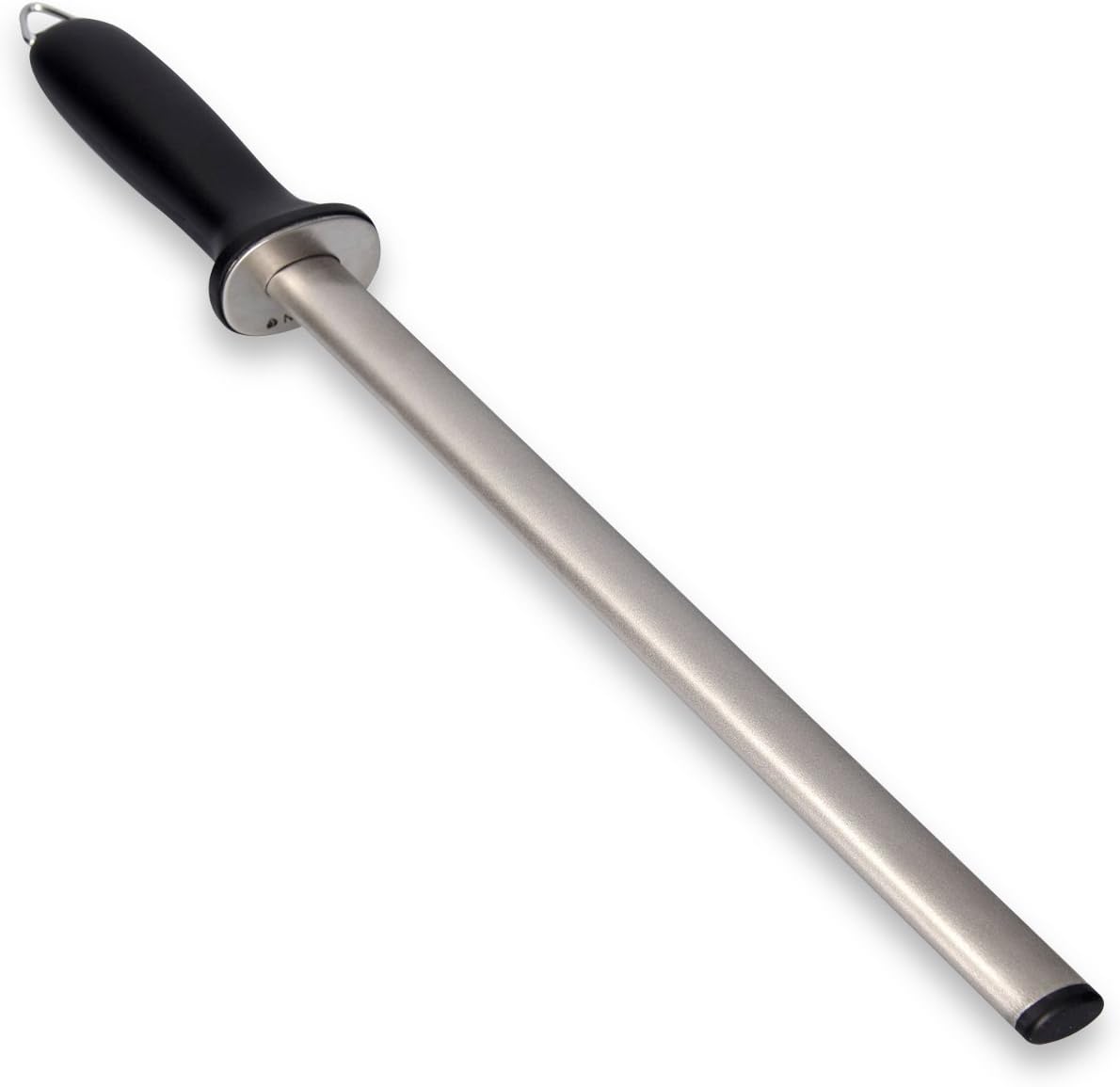 Navaris Diamond Knife Sharpener Steel - Japanese Chefs Knife Sharpener with Ergonomic Handle - Honing Rod for Chef's Knives Carving Knives and More - Diamond Sharpening Rod