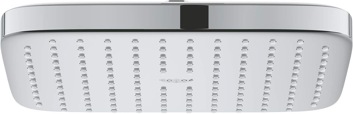 GROHE Vitalio Comfort 250 - Cube Shower Head with Relaxing Rain Spray (Anti-Limescale System, Min. Recommended Pressure 1.0 bar, Water Saving 9.5 l/min Flow Limiter), Size 25 x 25 cm, Chrome, 26695000