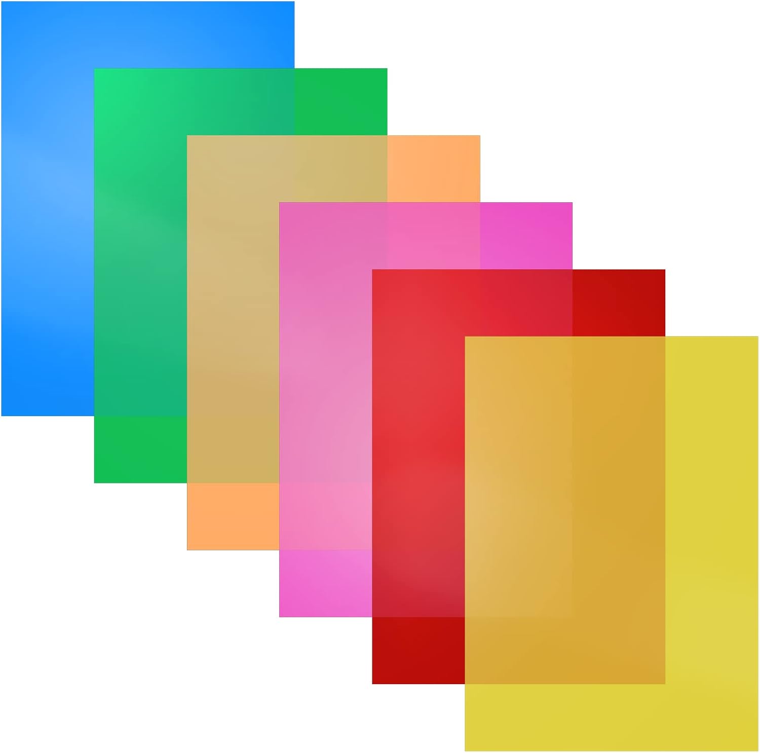 Weysoo Dyslexia Overlays, A4 Coloured Dyslexia Aids for Children, 6PCS Coloured Overlays for Reading Dyslexia, ADHD, Irlens Syndrome, Reduce Visual Stress